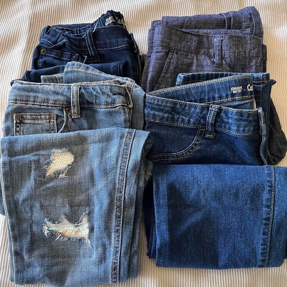 Cat & Jack kids jeans bundle. 4 pairs pants . 3 jeans, 1 pair pants. girls14..
